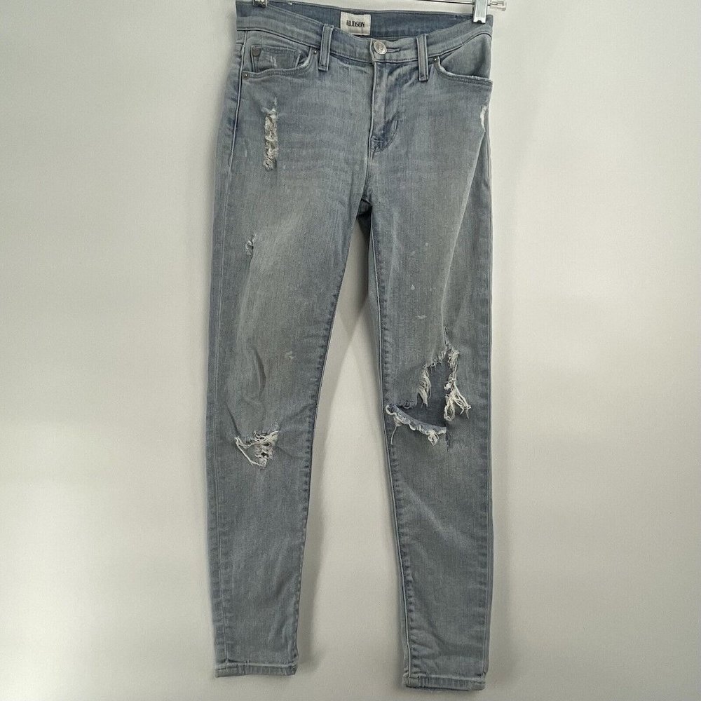 Hudson Jeans‎ Womens 24 Destroyed Distressed Light Wash Ladies